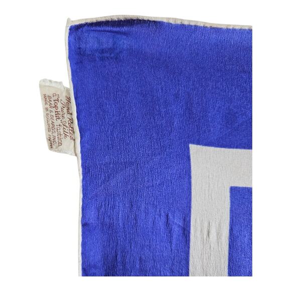 BAAR & BEARDS Silk Scarf Occupied Japan 33 x 33 Hand Rolled Floral VINTAGE AS IS - Picture 2 of 8